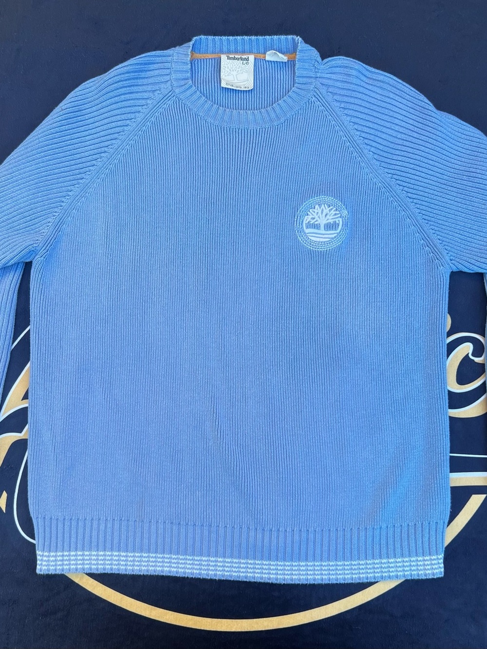 Timberland Men’s Sky Blue Knit Crewneck Sweater